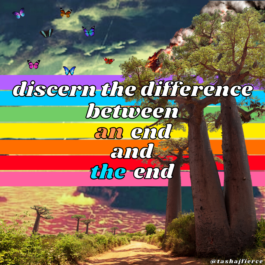 discern the difference between AN end and THE end